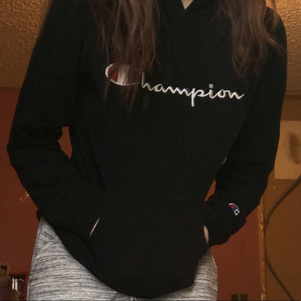 Champion Black Sweatshirt (no strings)